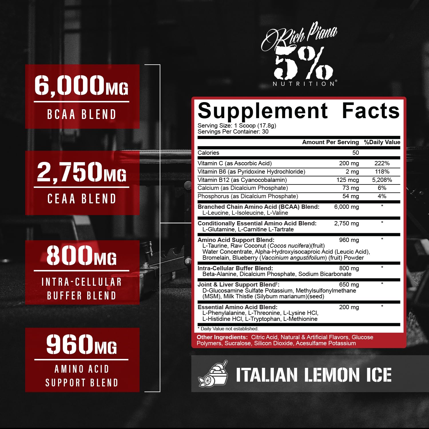 ADYM BCAA powder Italian Lemon Ice promotes endurance and reduced soreness after tough sessions.