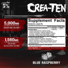 5% Nutrition CreaTEN Complex scoop ready for precise pre-workout mixing.