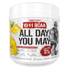 5% Nutrition Rich Piana ADYM Italian Lemon Ice powder for hydration and amino delivery during workouts.