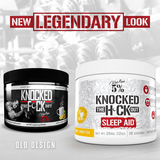 5% Nutrition Rich Piana Knocked Out apple cider being poured for easy wind-down
