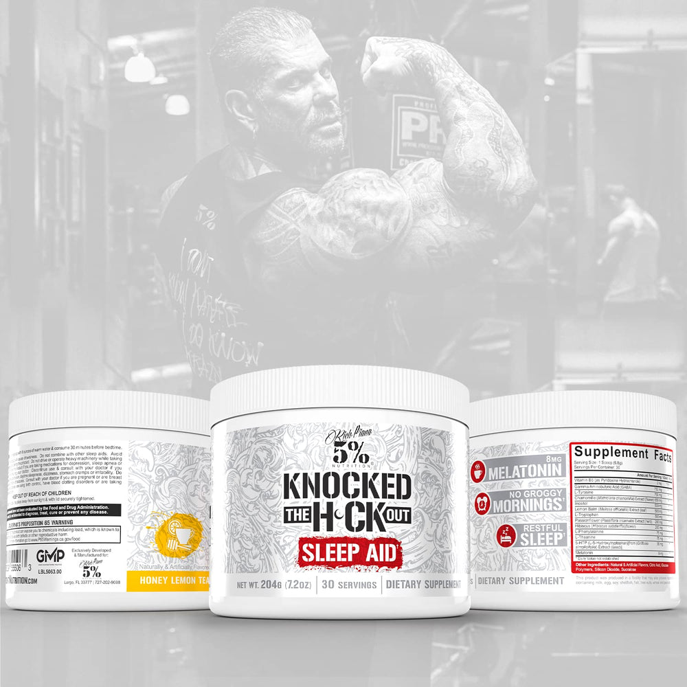 Glass with pre-bed mix of Rich Piana Knocked Out to illustrate a simple nightly routine