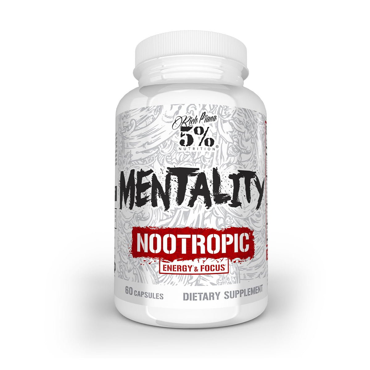 5% Nutrition Rich Piana Mentality capsules ready to boost focus and energy