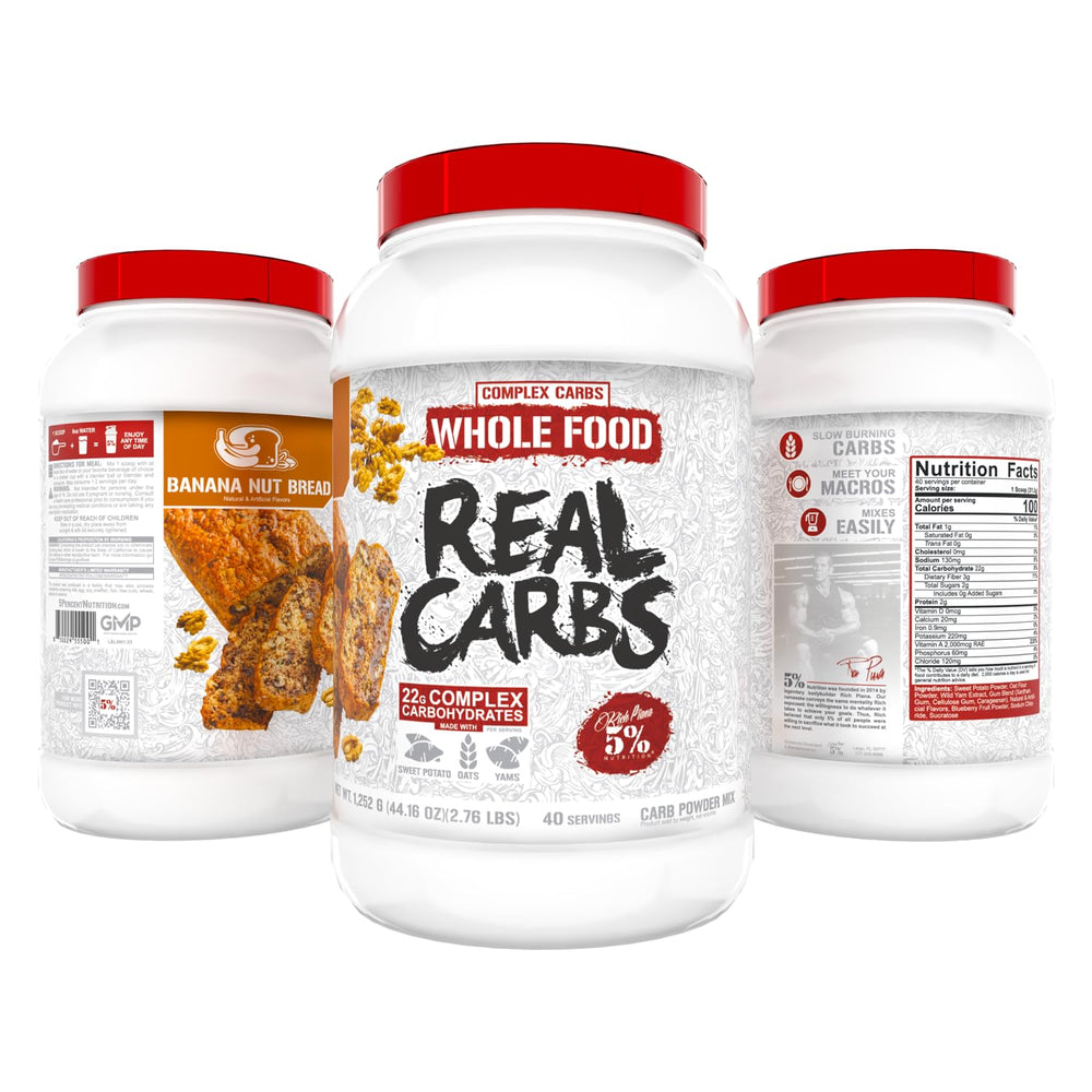 5% Nutrition Real Carbs Banana Nut Bread mix with liquid for long-lasting energy