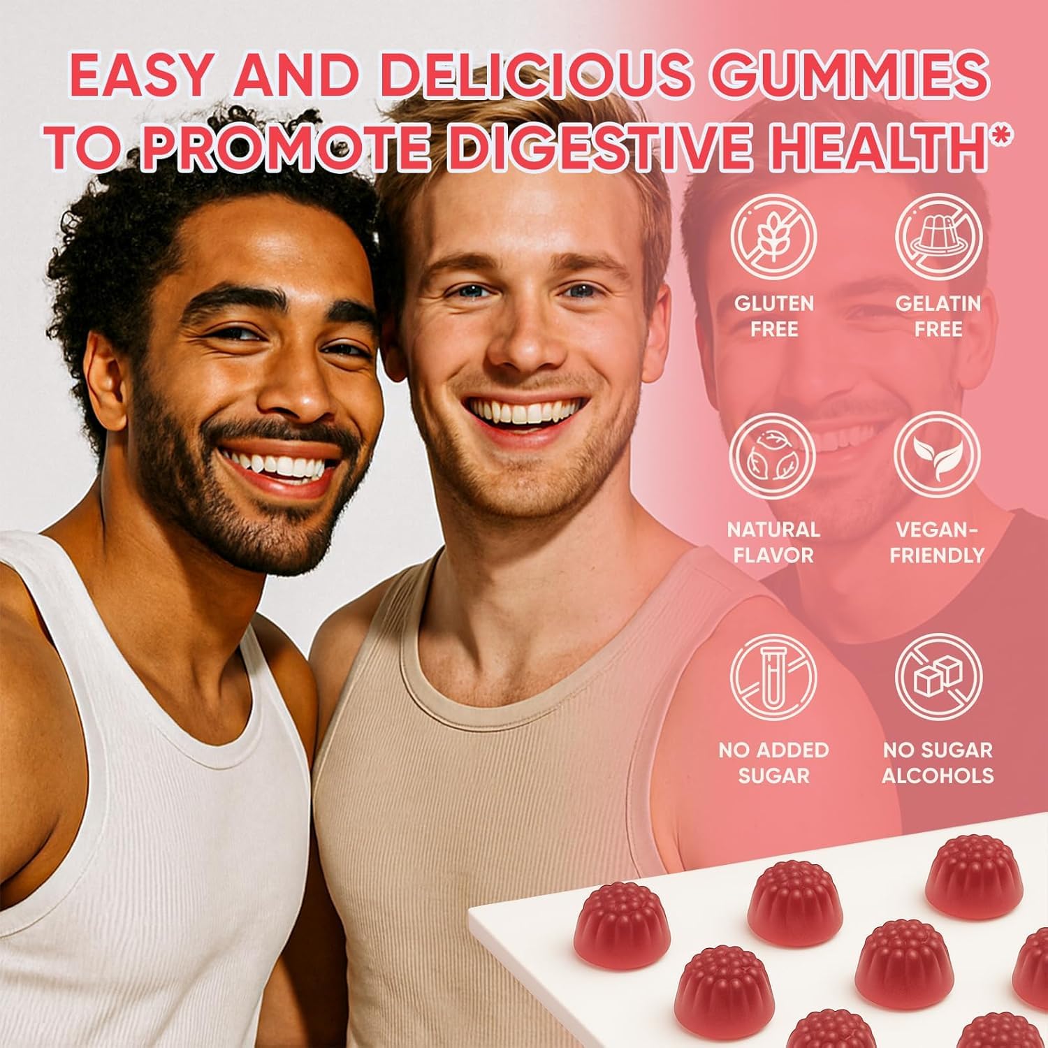 6525080 Clean Prebiotic Fiber Gummy serving plate shows 4 g fiber per serving for daily wellness.