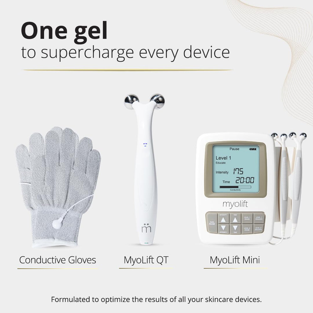 Myolift device ready with ReNu gel during treatment.