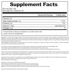 82X Classic Collagen nutrition facts showing minerals and vitamins for daily support.