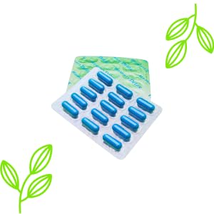 Herbal imagery behind HemorrDetox signals natural formulation for comfort.