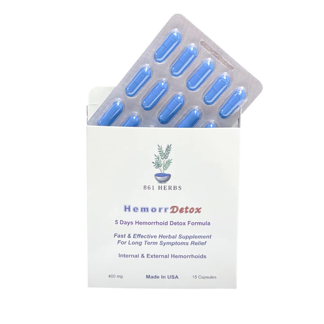 HemorrDetox herbal ingredients close-up indicating natural purification support.