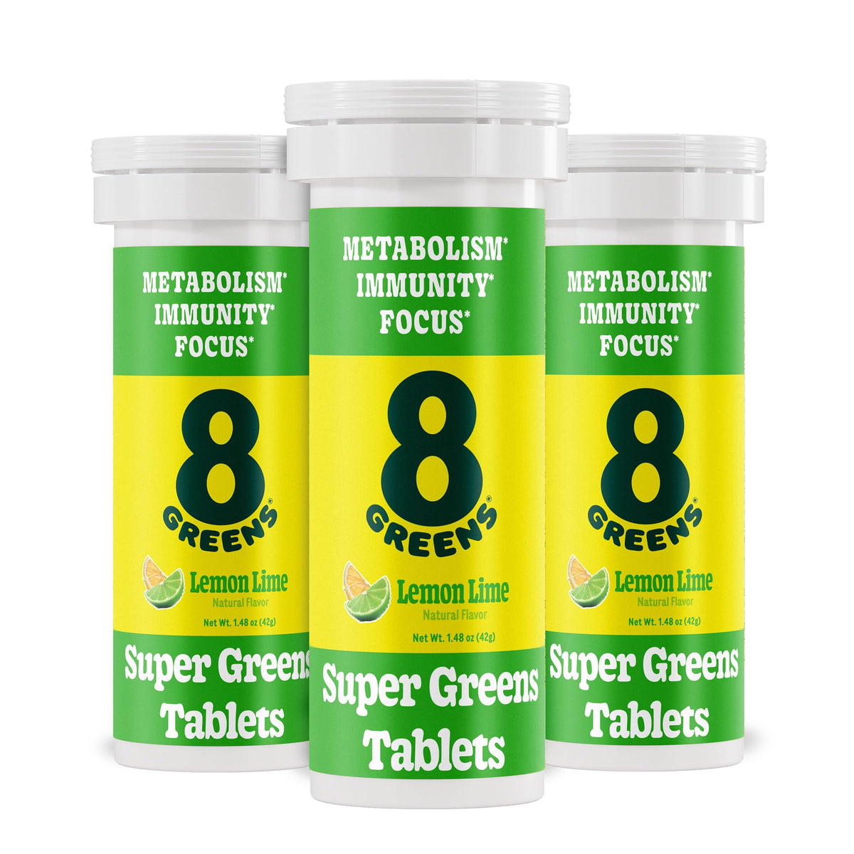 8Greens bottle-front: convenient daily greens in a compact tablet