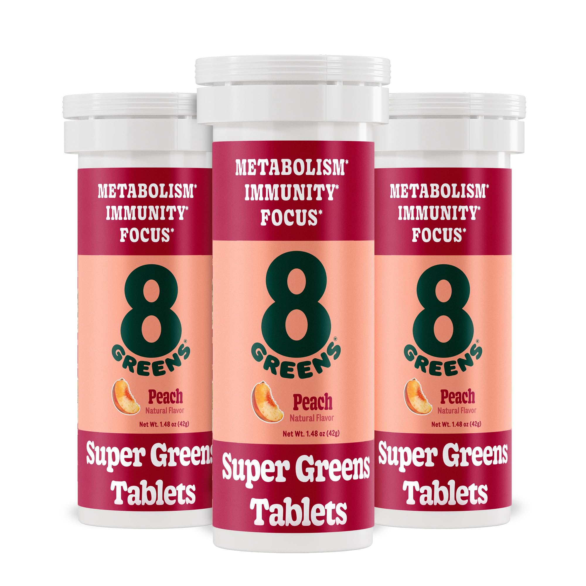 8Greens Supergreens tablets packaging front, convenient daily greens boost