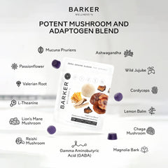Barker Wellness Nighttime vegan-sugar-free gummies imply clean, non-GMO formulation.