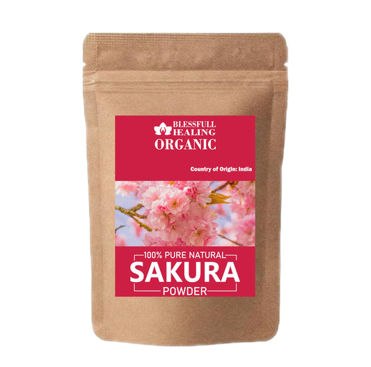 Blessfull Healing organic sakura powder packaging in 200 g jar, ready for use