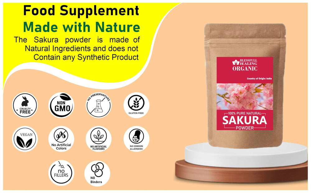 Sakura powder in a bowl, ready for recipes with Blessfull Healing