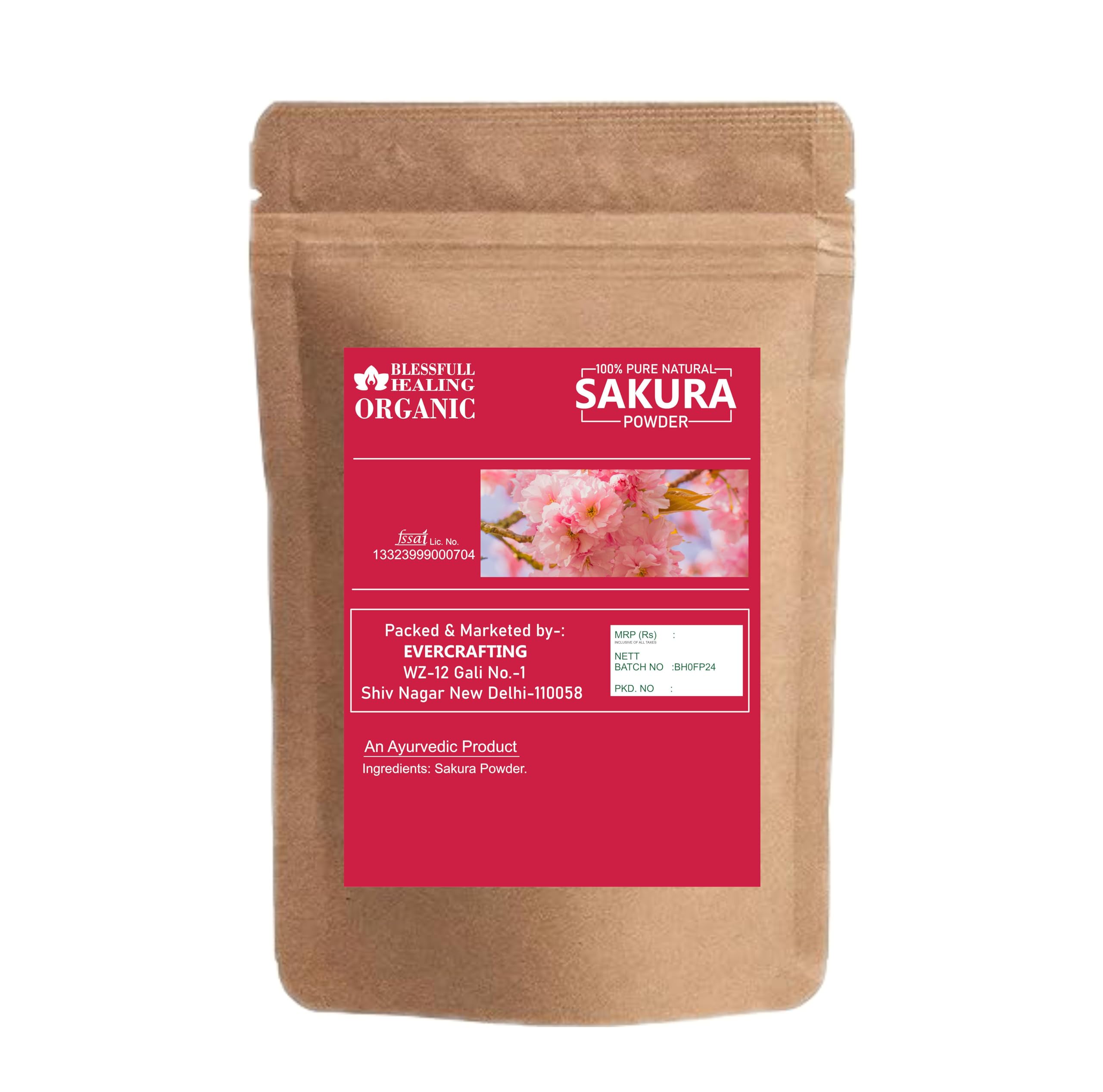 Close-up of sakura powder texture from Blessfull Healing, smooth and finely milled