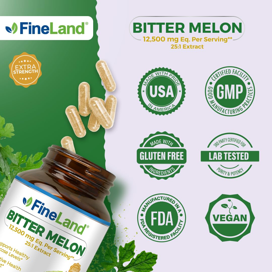Fineland Bitter Melon capsules suggest digestive wellness and traditional metabolic support