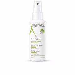 A-Derma Cytelium Spray bottle, compact 100ml, dries surface moisture on irritated skin.