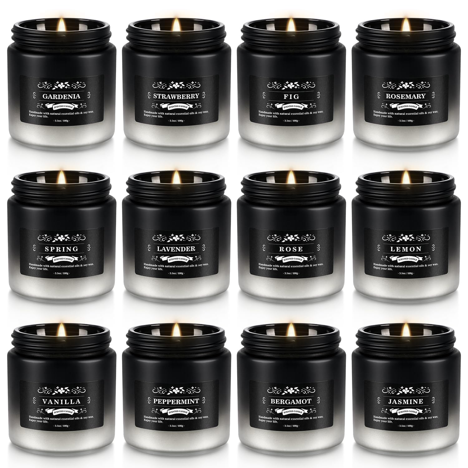 Aamdkcyu 12-pack men's candles in a gift box, ideal for gifting occasions.