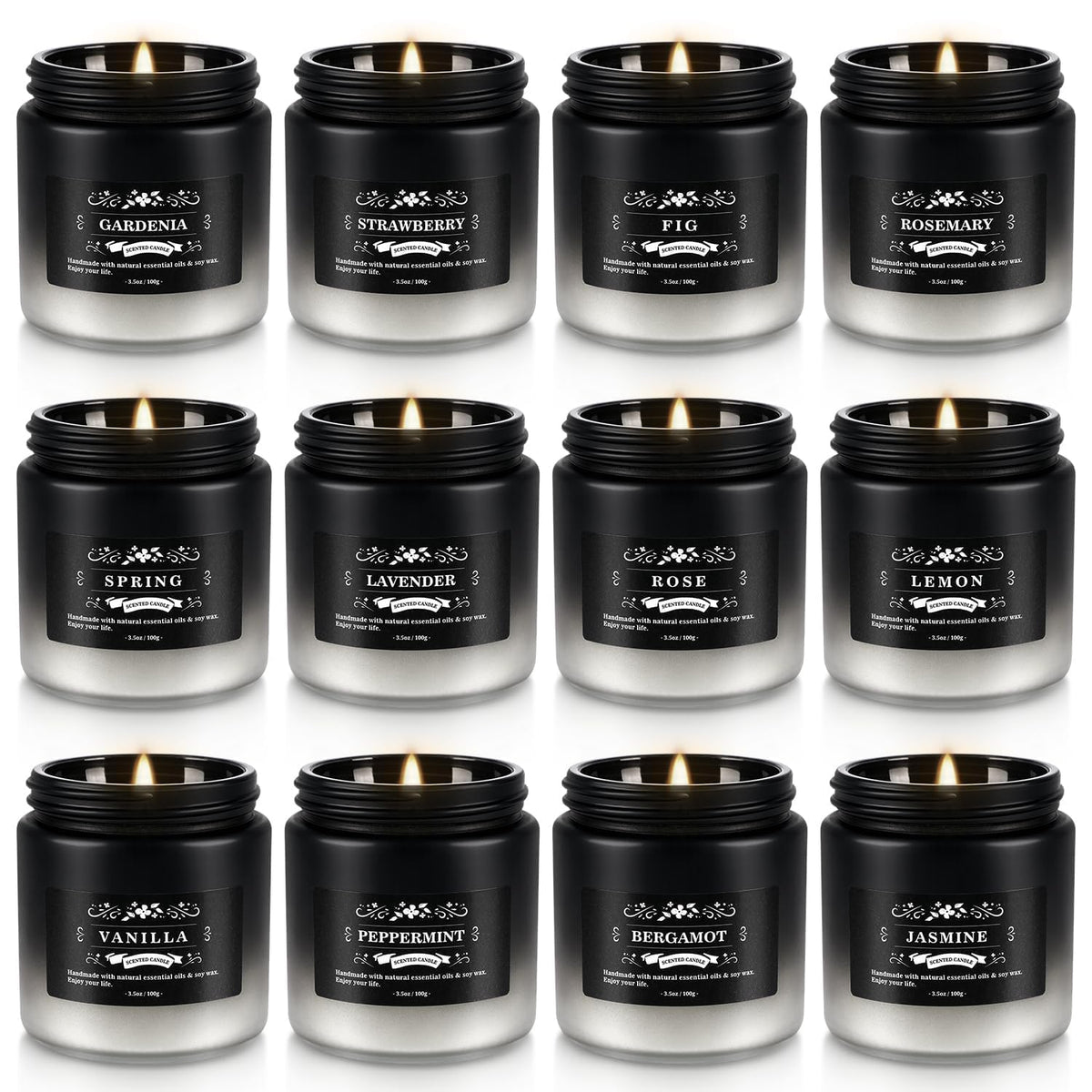 Aamdkcyu 12-pack men's candles in a gift box, ideal for gifting occasions.