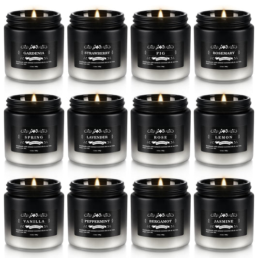 Aamdkcyu 12-pack men's candles in a gift box, ideal for gifting occasions.