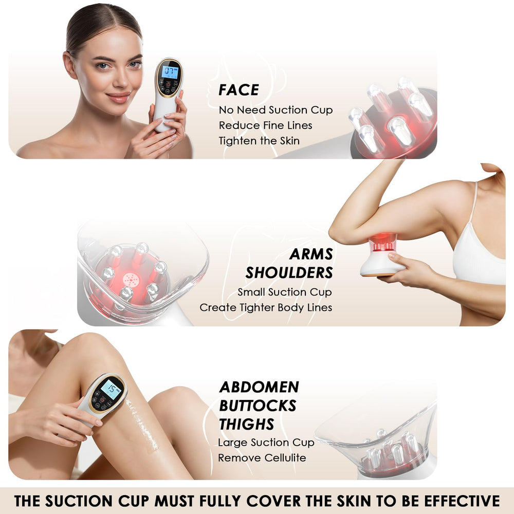 AAQ cupping attachments in use with adjustable suction for contouring