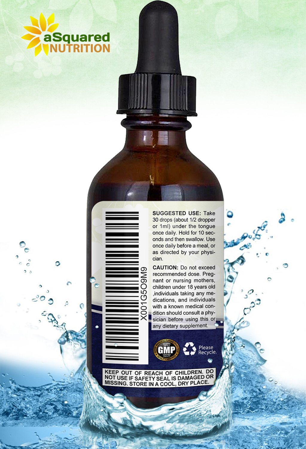 aSquared Nutrition B12 drops sublingual use illustration