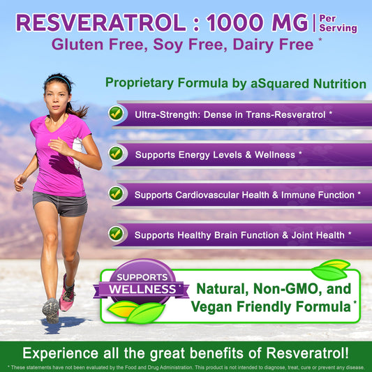 aSquared Nutrition Resveratrol bottle label close-up highlighting vegan, natural formula