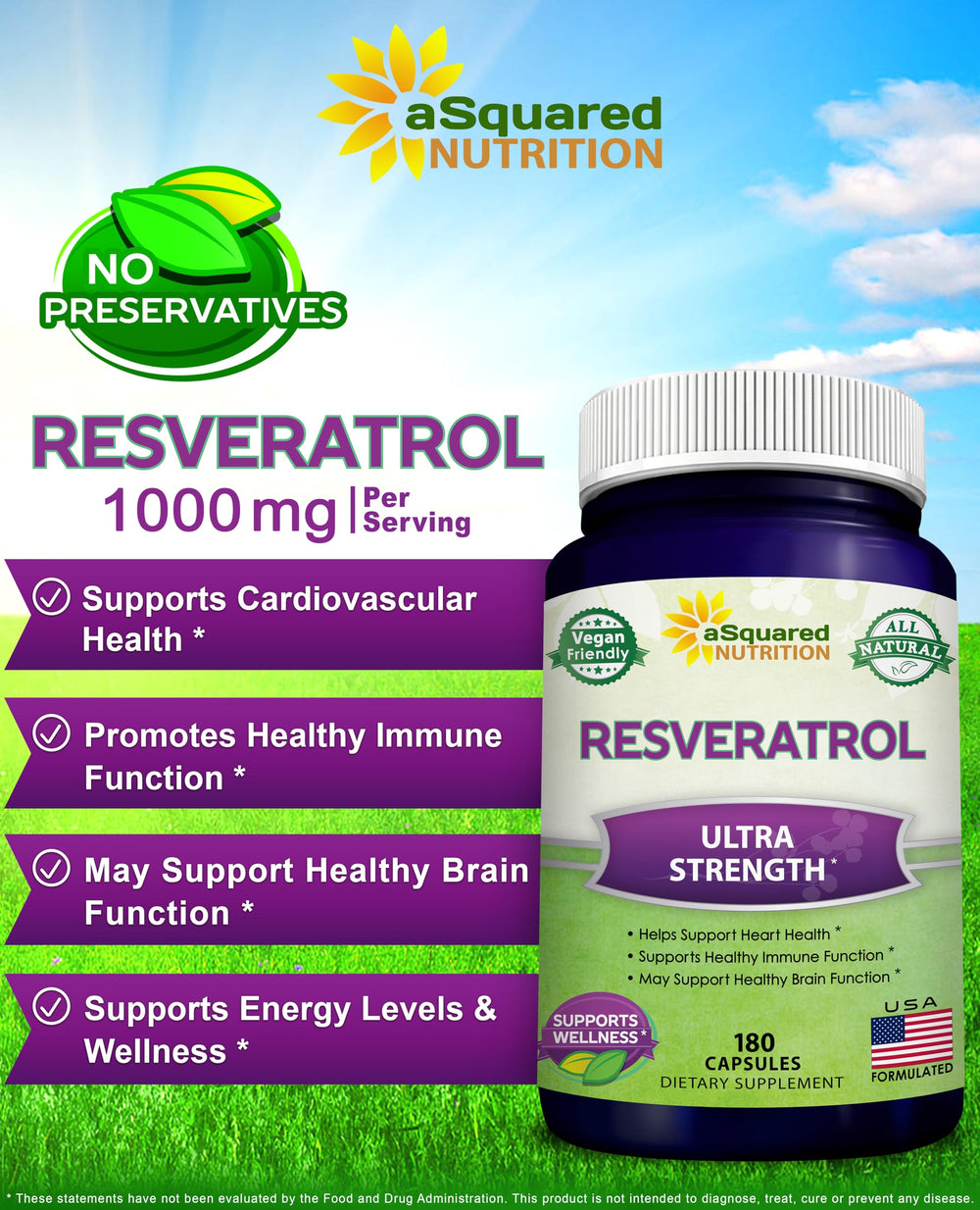 aSquared Nutrition Resveratrol capsules close-up for easy daily use