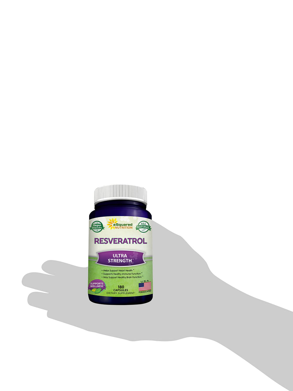 aSquared Nutrition Resveratrol serving size chart illustrating dosing and schedule