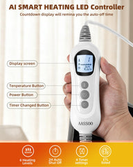 Aassoo AI-smart control panel adjusts heat settings for personalized comfort.