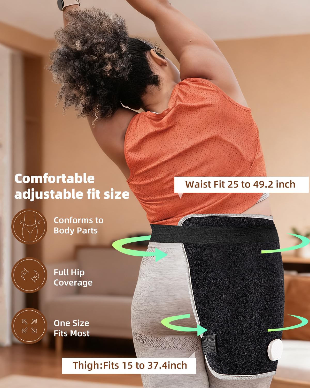 Aassoo graphene heating pad with full-coverage design for hips, back, and thighs.