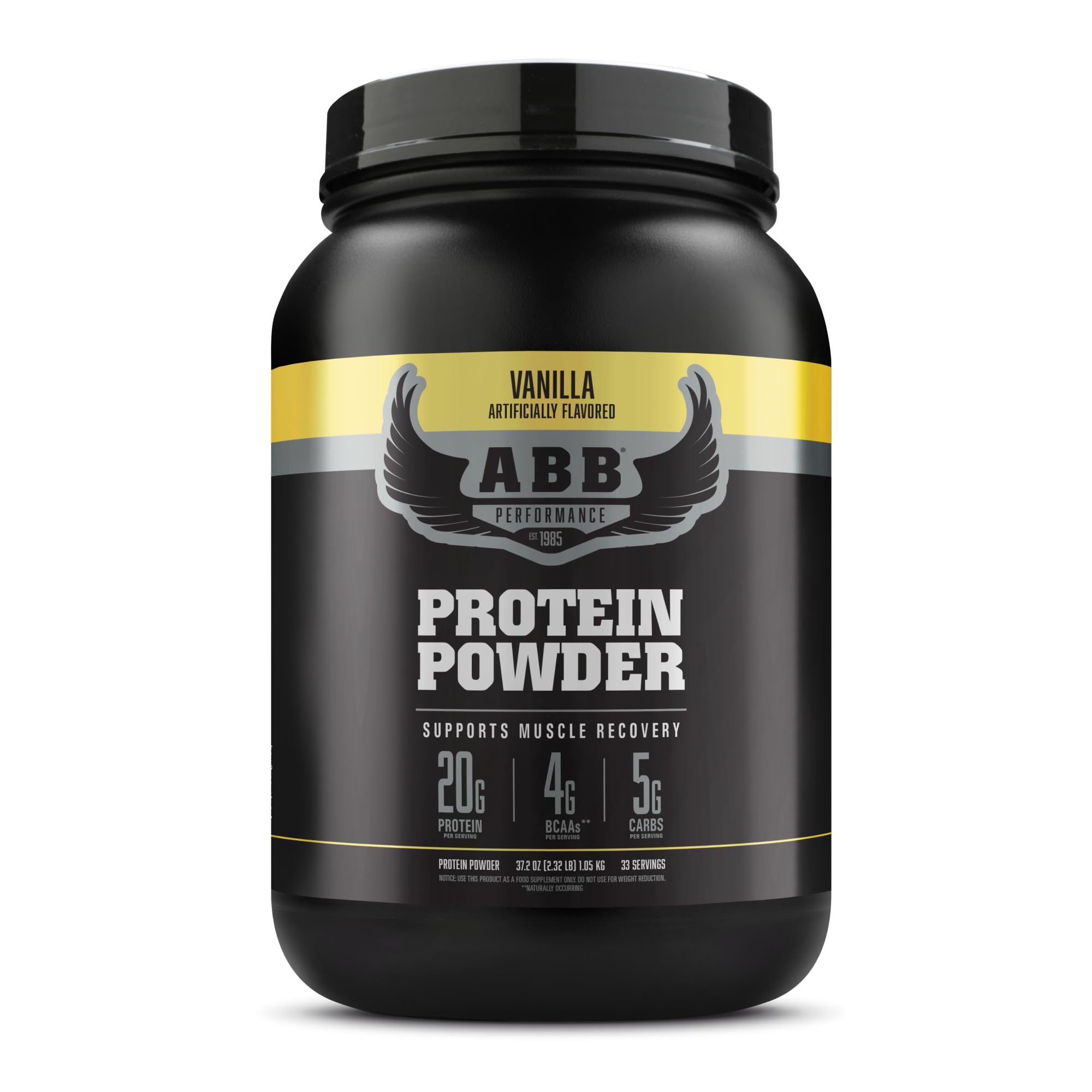 ABB Pure Pro Protein Vanilla container highlighting 20 g protein per serving for daily goals