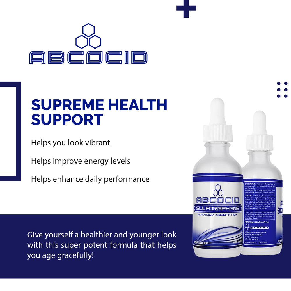 Non-GMO seal on ABCOCID sulforaphane bottle