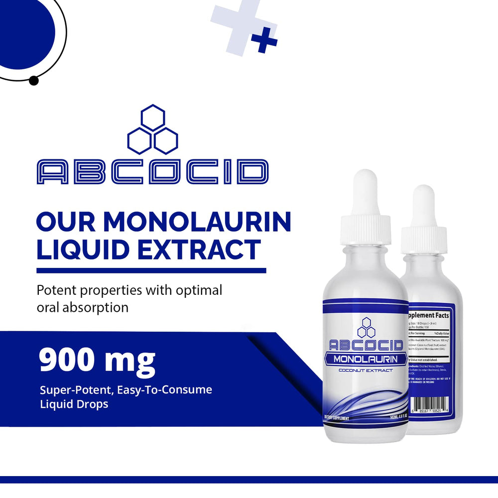 ABCOCID Monolaurin label close-up showing ingredients