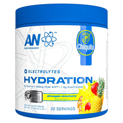ABE AN Performance electrolyte bottle promotes rapid hydration with strawberry pineapple flavor.
