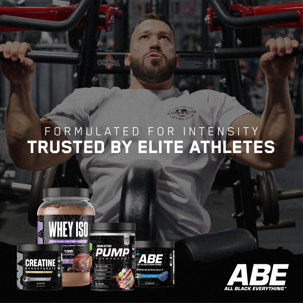 ABE Pump mixed drink in glass ready for a pre-workout session.