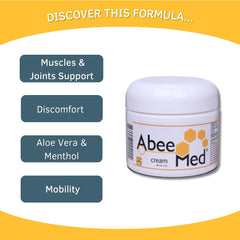 ABEE MED bee pollen extract illustration emphasizing botanical skin nourishment.