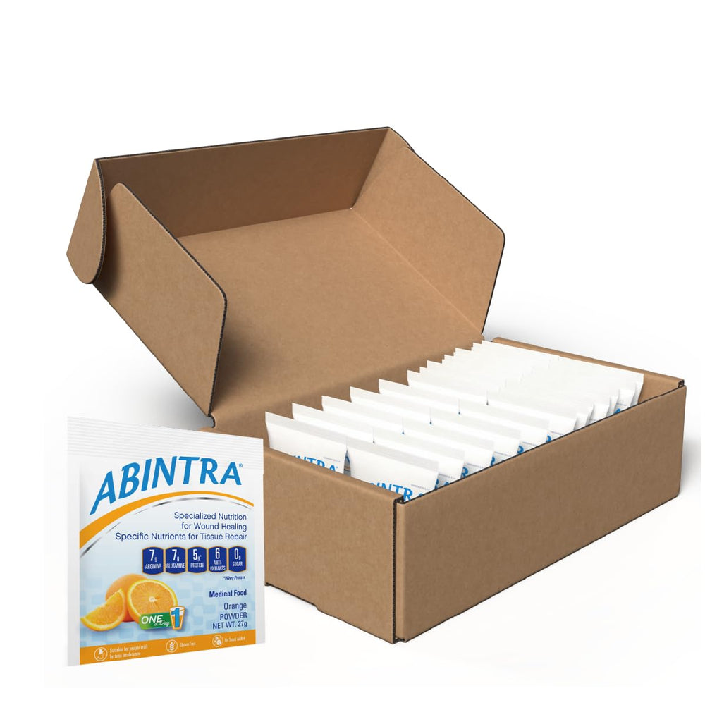 ABINTRA specialized wound healing packet, ready-to-use daily support.
