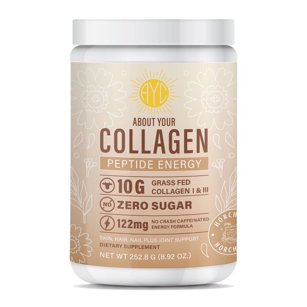 About Your Collagen bottle pour highlights an energy-boosting collagen start to the day.