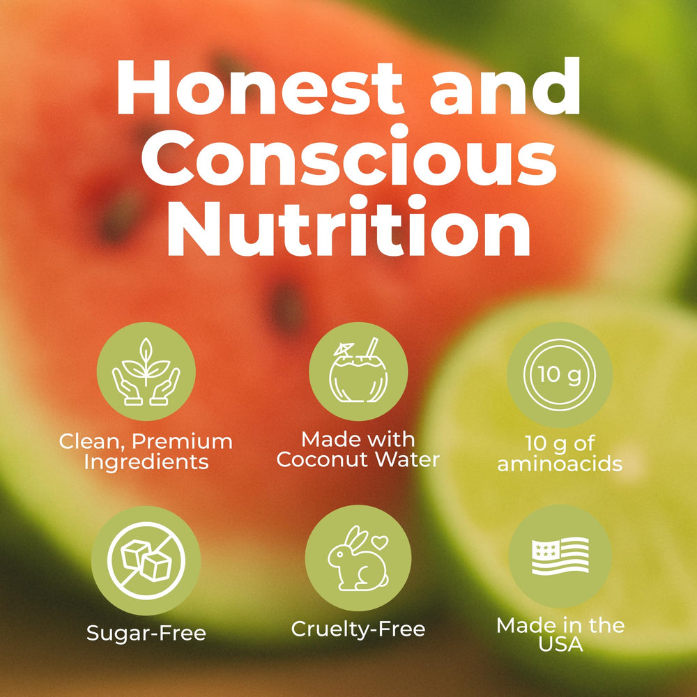 About Time BCAA Hydration Watermelon Lime ingredient closeup with clean label
