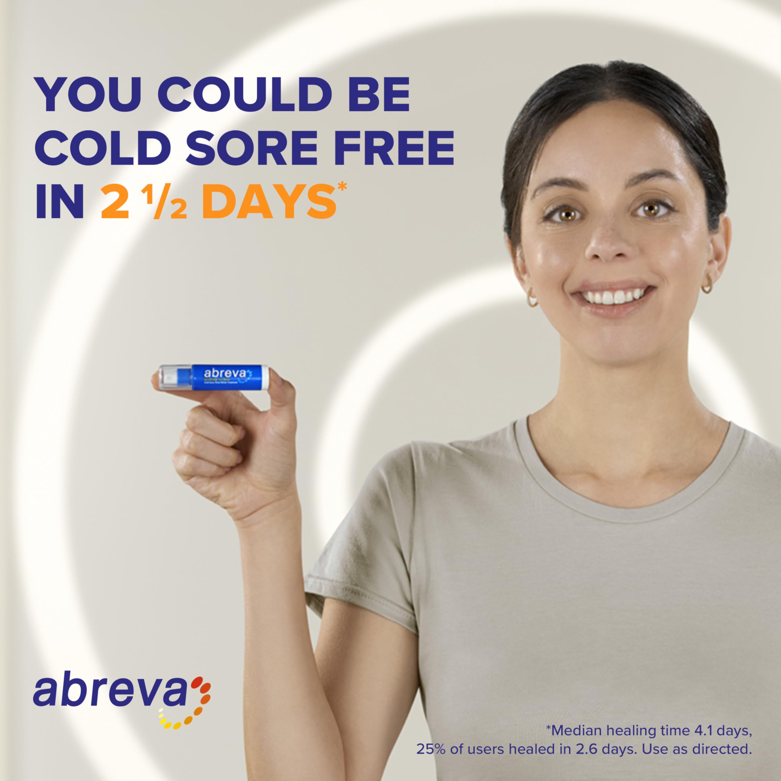 Compact Abreva packaging designed for mess-free cold sore care.