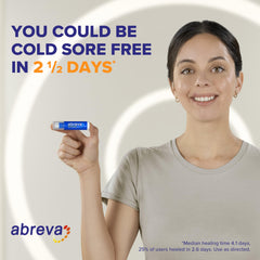 Compact Abreva packaging designed for mess-free cold sore care.