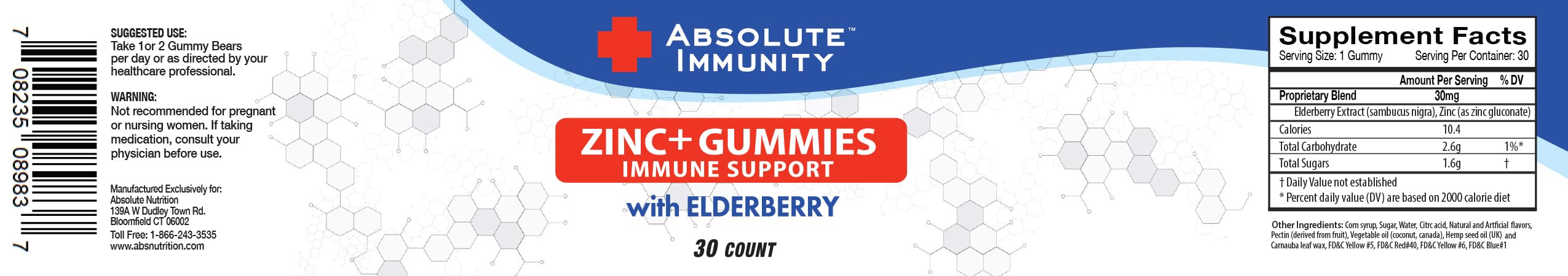 Absolute Immunity gummies close-up, fruit flavors for daily wellness and immune health support
