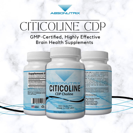 Absonutrix Citicoline capsules highlight compact size and easy swallowing