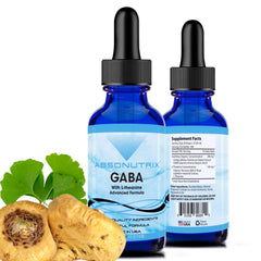 Absonutrix GABA bottle label shows premium relaxation support