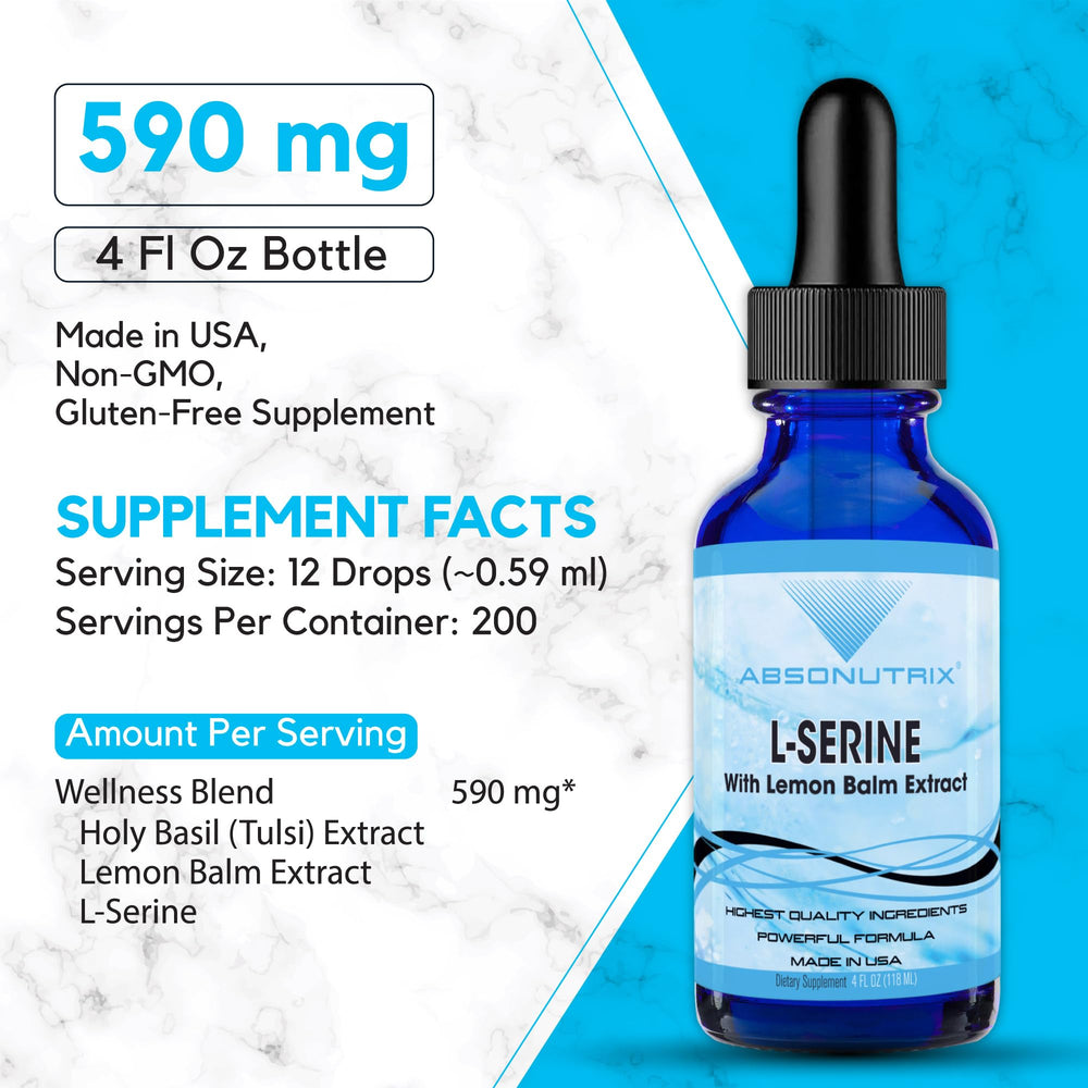 Absonutrix L-Serine Complex bottle with dropper for precise servings.