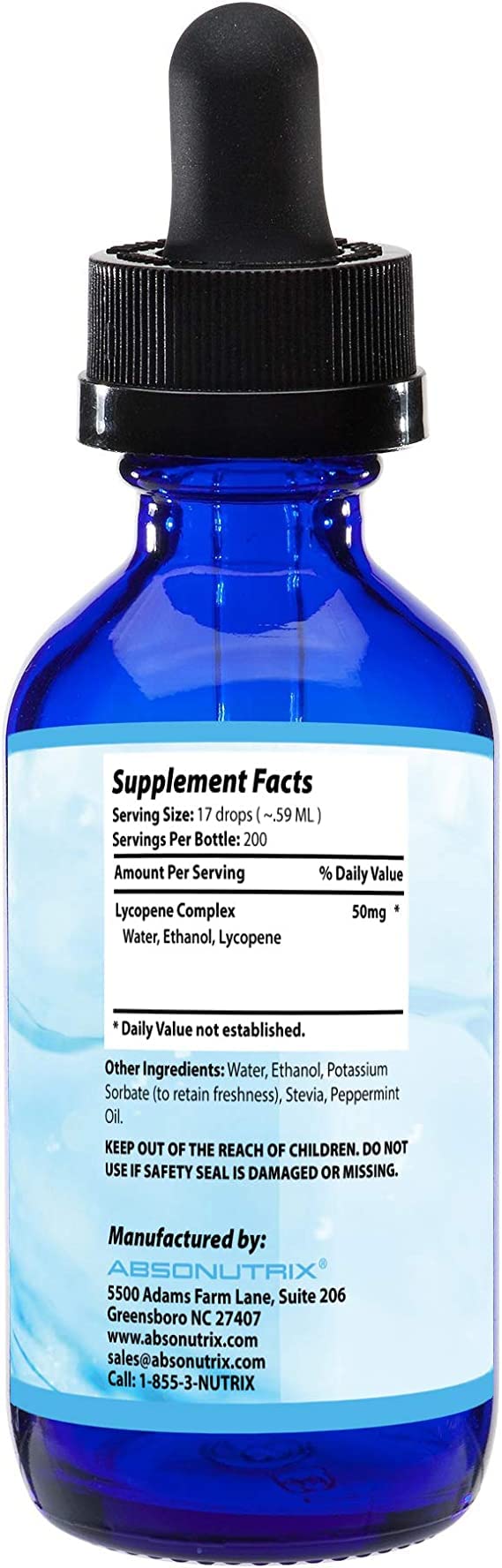 Absonutrix Lycopene Complex liquid drops for easy dosing and fast uptake.