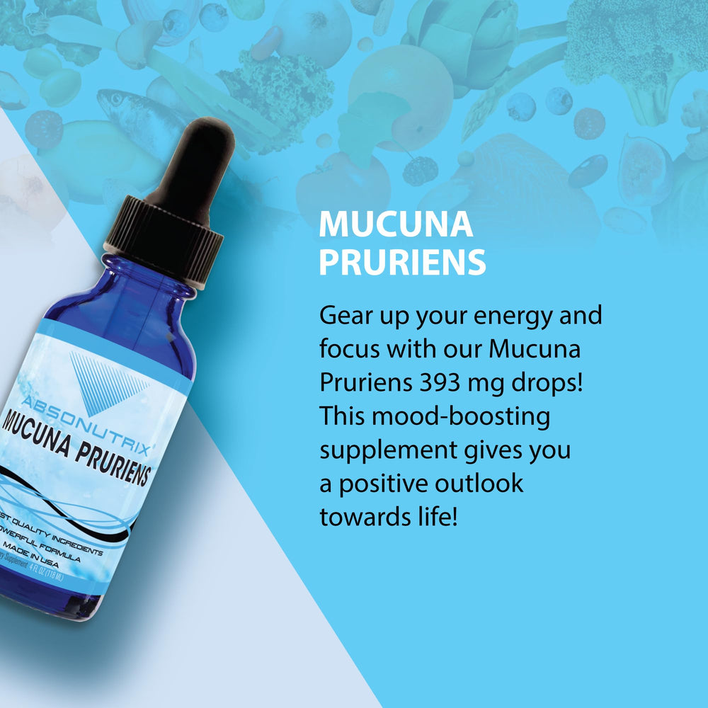 Absonutrix Mucuna Pruriens liquid dropper demonstrates precise dosing.