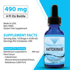 Absonutrix nattokinase liquid bottle with dropper for easy dosing.