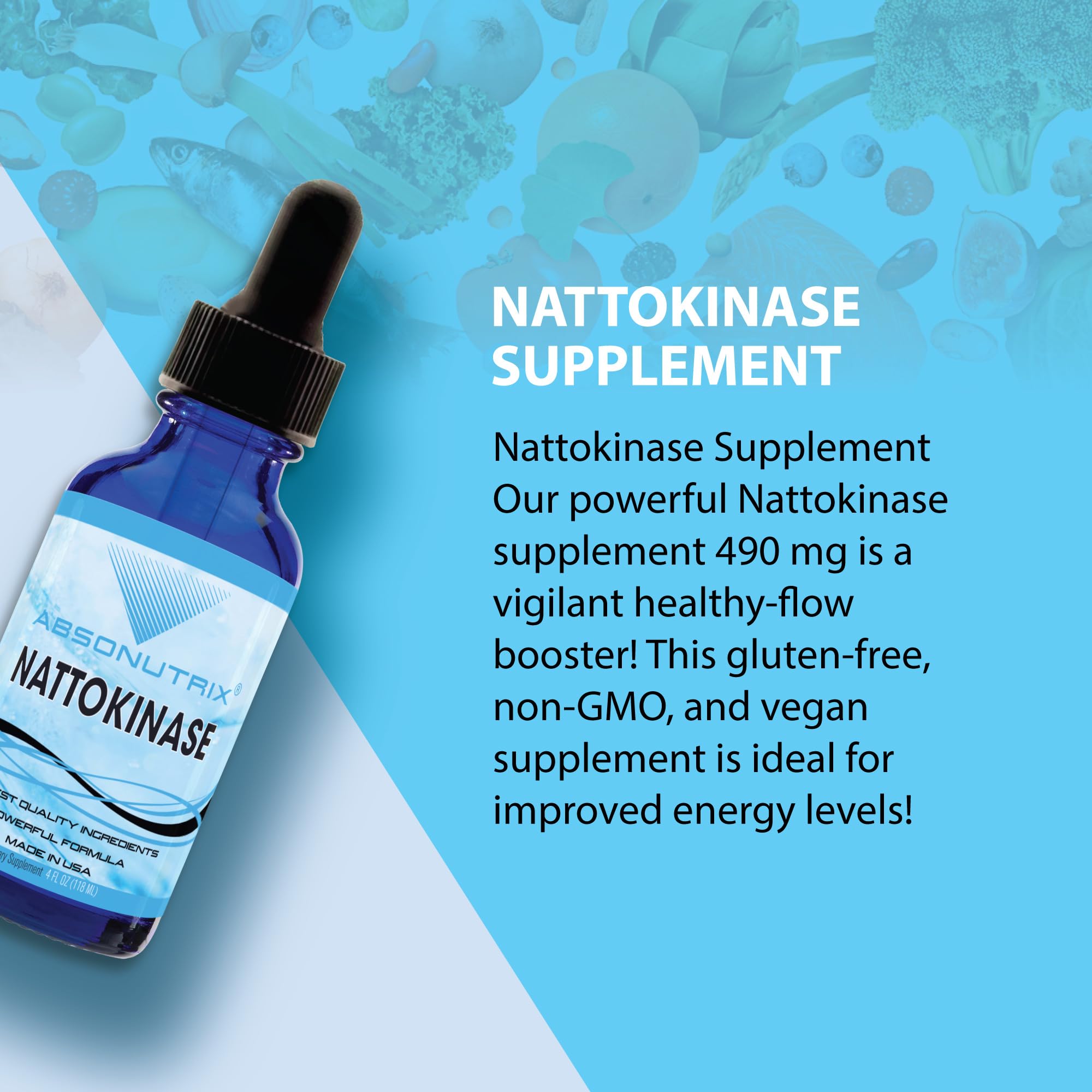 Absonutrix nattokinase label close-up highlighting quality.