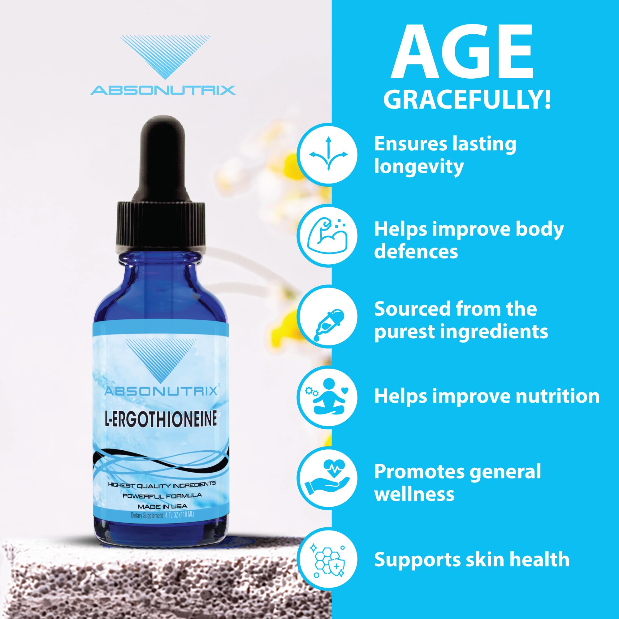 Absonutrix oyster mushroom extract visual emphasizing natural ingredients.